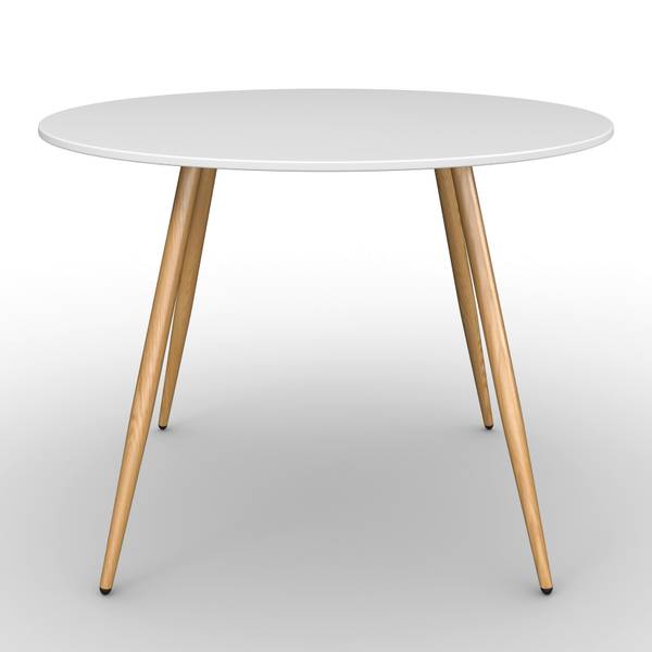 Esstisch JOHN Weiß - Holzwerkstoff - Metall - 90 x 75 x 90 cm