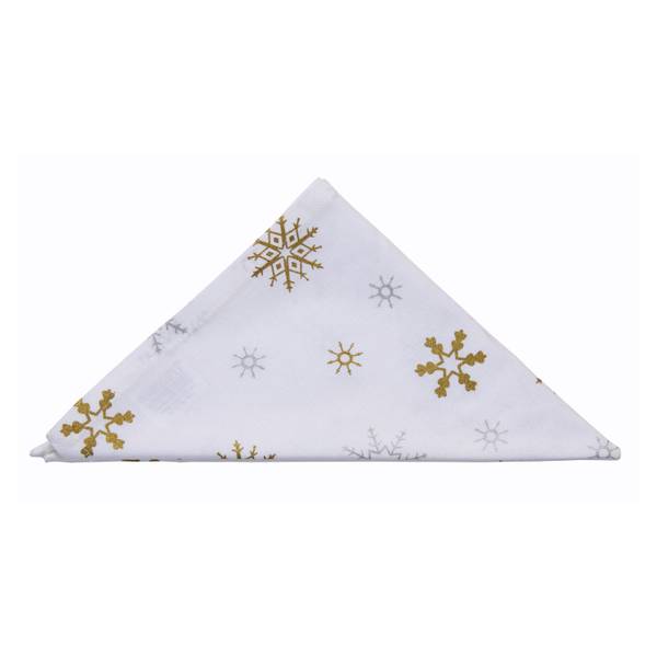 Stoffserviette mit Schneeflocken-Muster Weiß