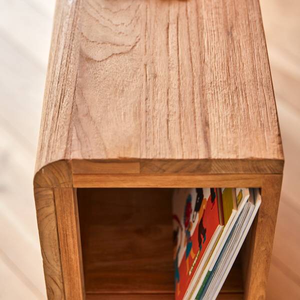 Kinder-Kopfteil Bertie Beige - Teakholz - 120 x 80 x 25 cm