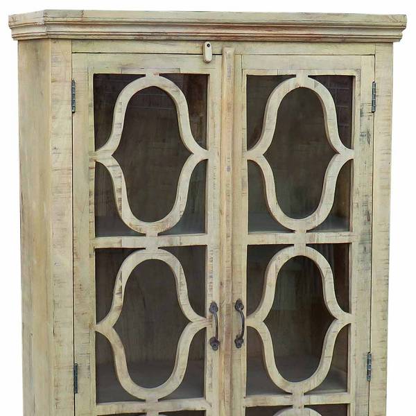 Vitrine 4523316638 Beige - Massivholz - 100 x 196 x 45 cm