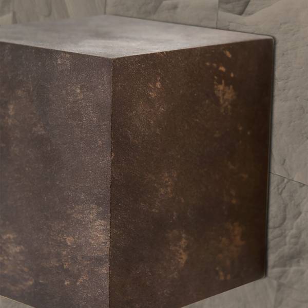 Wandleuchte CUBE Braun - Keramik - 7 x 8 x 7 cm