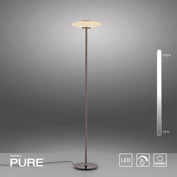 LED Stehleuchte PURE Vitrum Dunkelbraun - Graumetallic