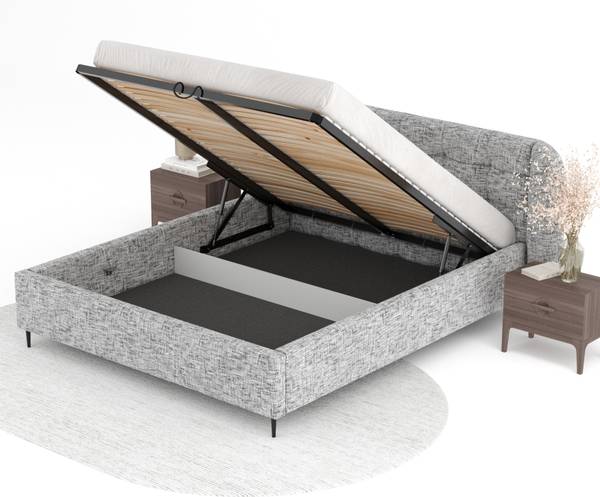 Polsterbett Nuno Grau - Liegefläche Breite: 140 cm