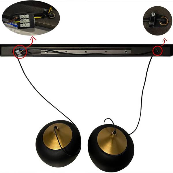Pendelleuchte 2 Flammige Vintage Lampe Schwarz - Metall - 30 x 27 x 30 cm