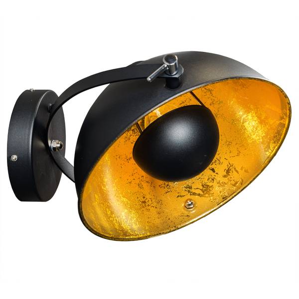 Wandleuchte STUDIO Schwarz - Gold - Edelstahl - Stahl - 38 x 30 x 38 cm