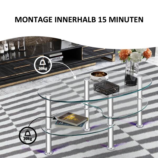 Couchtisch HV10456TR Metall - 90 x 45 x 50 cm