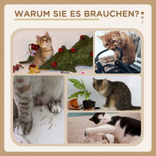 Katzenbaum D30-619V00YL Gelb - Textil - 34 x 260 x 47 cm
