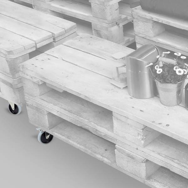 Rollen 2003021 4er-Set Grau - Metall - 6 x 12 x 6 cm