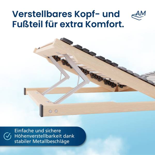 Lattenrost 7-Zonen verstellbar 2er Set 200 x 160 cm
