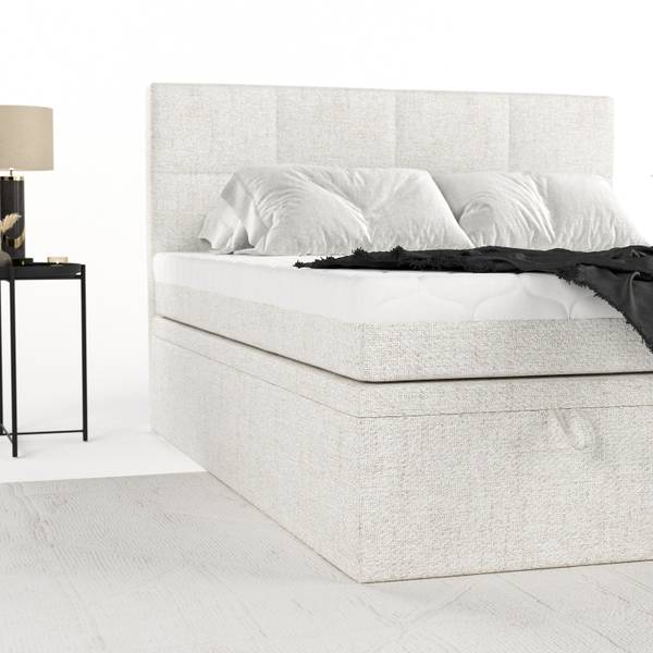 Boxspringbett TESSA mit Stauraum Neve Creme - Liegefläche Breite: 160 cm