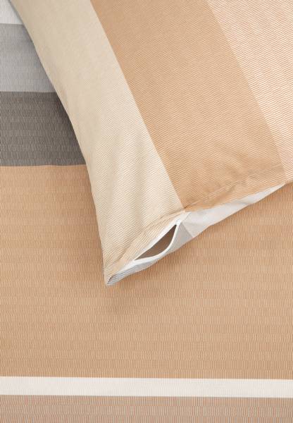 Bettwäscheset Endy Stripes 2-teilig Beige - 135 x 200 cm