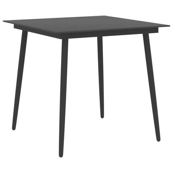 Salle à manger 3060065 lot de 5 Noir - Polyrotin - 80 x 74 x 80 cm