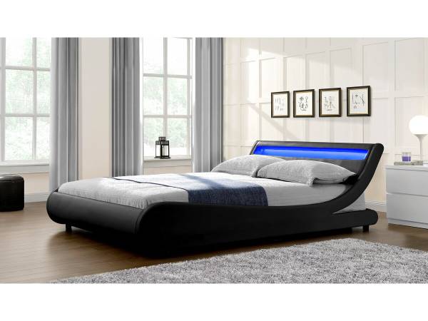 Bett natacha Schwarz - Massivholz - 167 x 102 x 222 cm