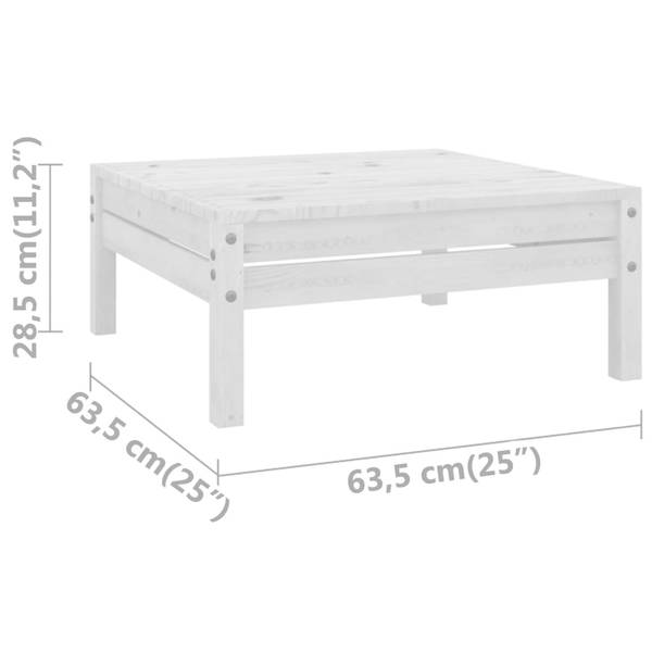Garten-Lounge-Set 3008459-11 (4-teilig) Weiß - Kiefer - 64 x 63 x 64 cm