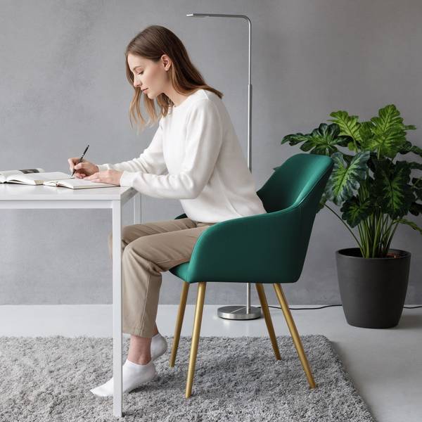CHAISE ESTELLE Lot de 2 Vert - Doré