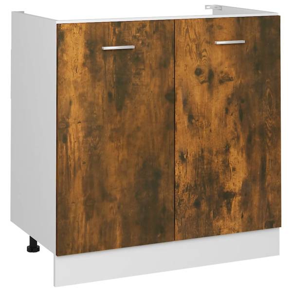 Spülenunterschrank 3016496-2 Braun - Raucheiche Dekor - 80 x 81 x 46 cm