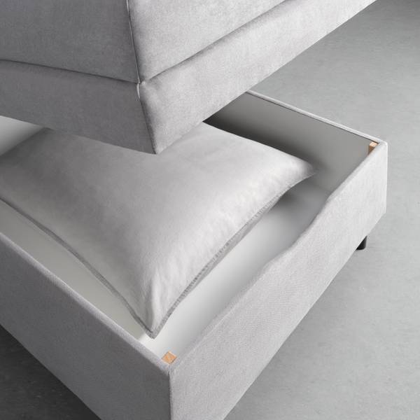 Boxspringbett MIAMI Grau - Holzwerkstoff - Textil - 100 x 1 x 90 cm