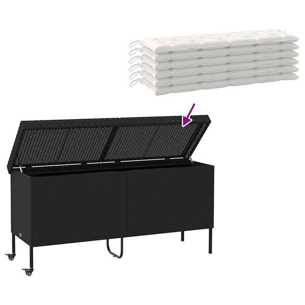 Gartentruhe 3043943 Schwarz - Stahl - 160 x 75 x 55 cm