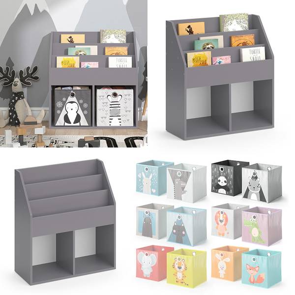 Kinderregal Luigi 37175 Grau - Holzwerkstoff - 72 x 79 x 31 cm