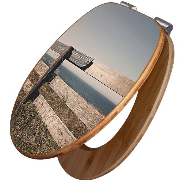 WC-Sitz mit Absenkautomatik Zaun am Meer Braun - Bambus - Holzwerkstoff - 38 x 5 x 49 cm