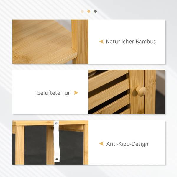 Badezimmerschrank 834-467 Braun - Bambus - 30 x 120 x 33 cm