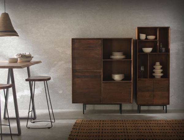 Regal 10823 Braun - Holz teilmassiv - 60 x 160 x 30 cm