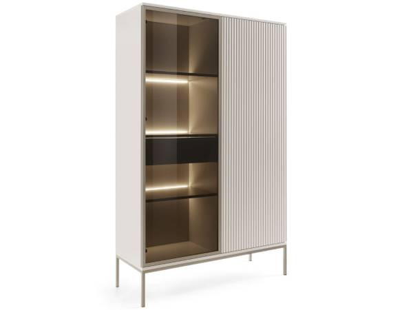 Vitrinenschrank DEO Beige - ABS - 104 x 166 x 39 cm