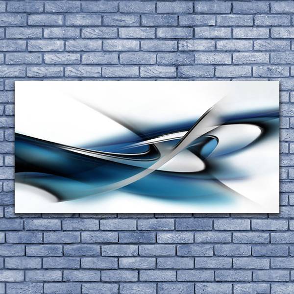 Glasbild Abstrakt Kunst Grau - Glas - 140 x 70 x 1 cm
