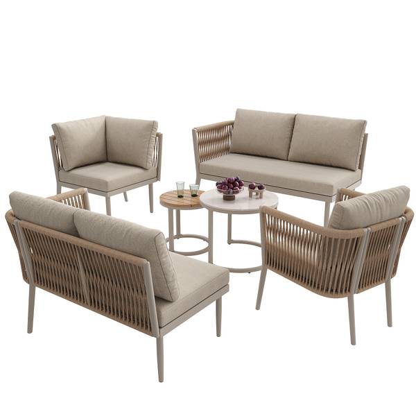 Gartenlounge-Set Gaia Ⅱ（6-tlg） Beige