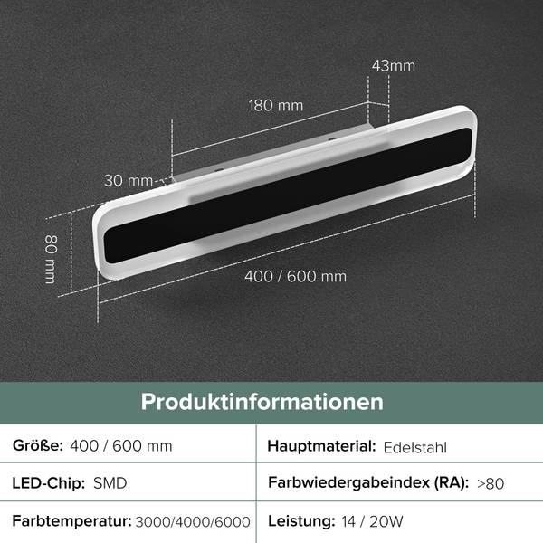 Wandleuchte LumaRay 60 x 4 cm