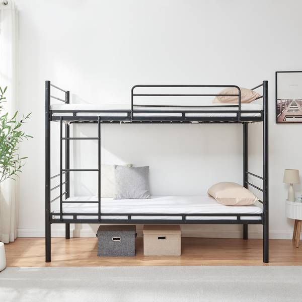 Metall-Etagenbett Bevapis Schwarz - Stahl - 94 x 171 x 210 cm