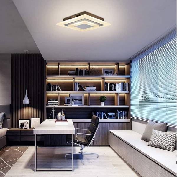 Deckenleuchte Vornax Silber - Eisen - 30 x 6 x 30 cm