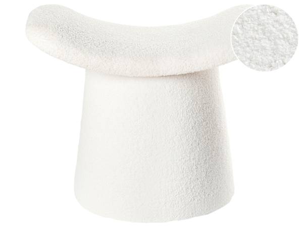 Pouf RIDDLE Weiß - Naturfaser - 57 x 46 x 38 cm