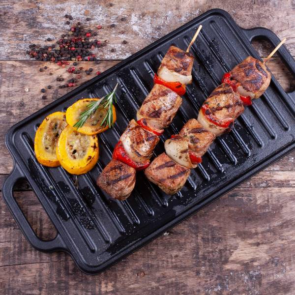 Grillplatte VIC-36058 Schwarz - Gusseisen - 21 x 1 x 21 cm