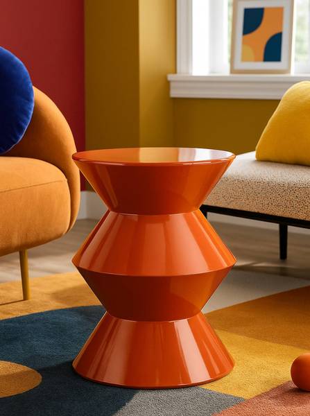 Kaffeetisch Zag Orange - Metall - 38 x 45 x 38 cm