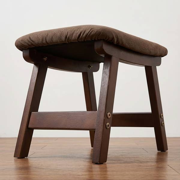 Pouf bois & tissu Marron