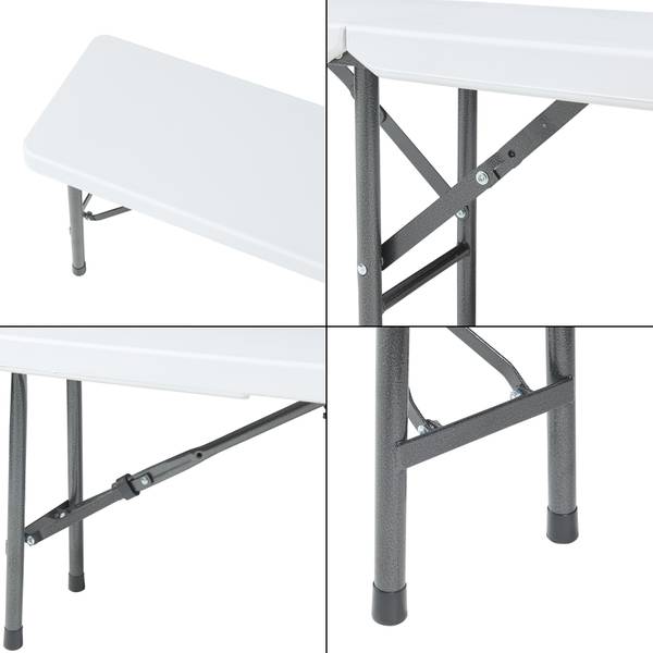 Klappbank Ljusnarsberg 2er Set Weiß - Metall - Kunststoff - 180 x 43 x 25 cm