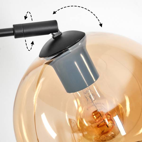 Stehlampe Cesaro Orange - Aluminium - Klarglas - Marmor - 101 x 185 x 72 cm