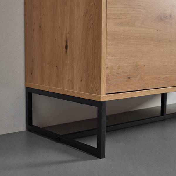 Sideboard FOSCA Schwarz - Braun - Metall - 100 x 76 x 40 cm