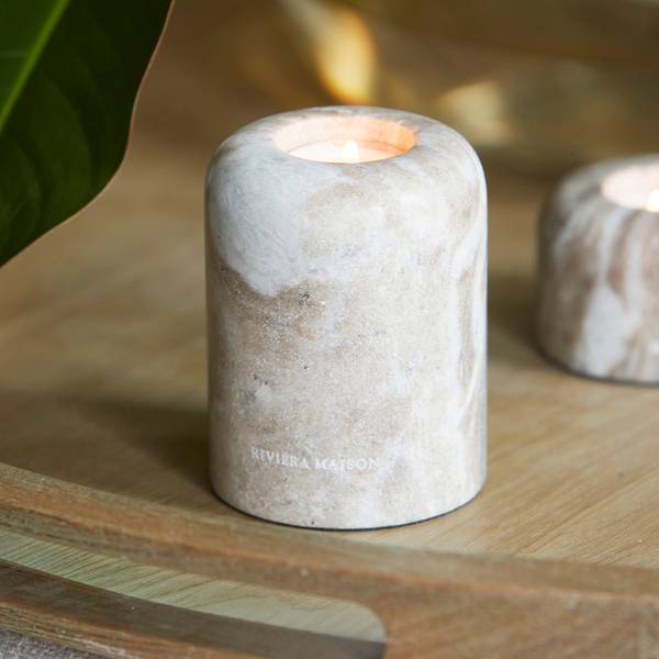 Ferrera Marble Kerzenständer Braun - Marmor - 9 x 11 x 9 cm