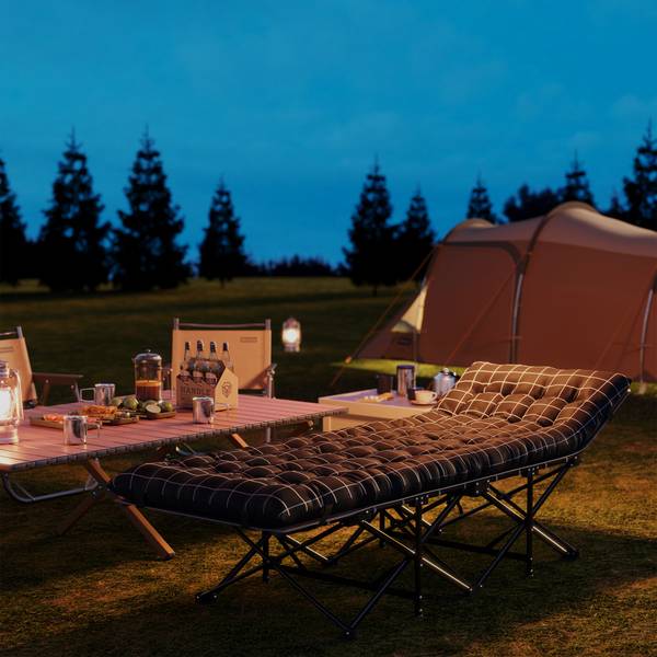 Campingbett A20-517V00BK Schwarz - Textil - 67 x 37 x 190 cm