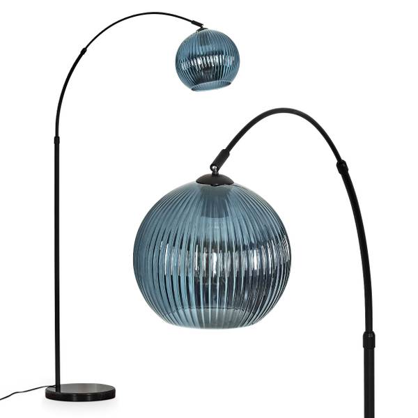 Stehlampe Cesaro Blau - Metall - Stein - 39 x 22 x 72 cm
