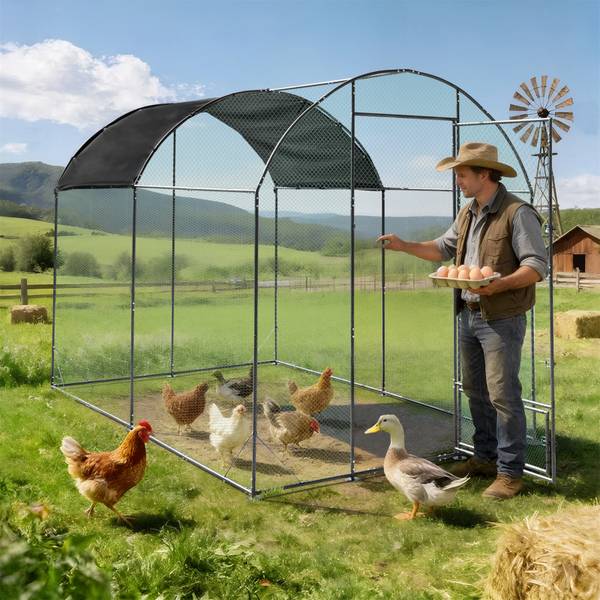 Hühnerstall XL2113 Grün - Eisen - 203 x 220 x 302 cm