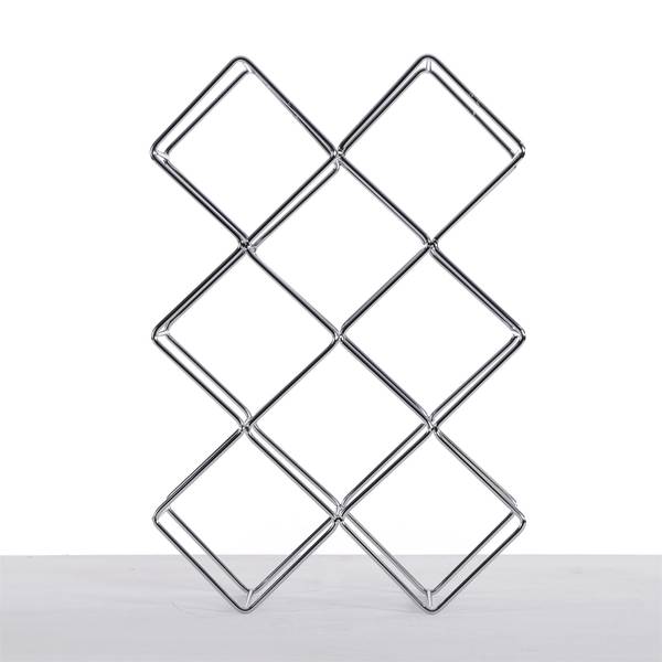 Flaschenhalter QUADRAT Silber - Metall - 25 x 38 x 10 cm