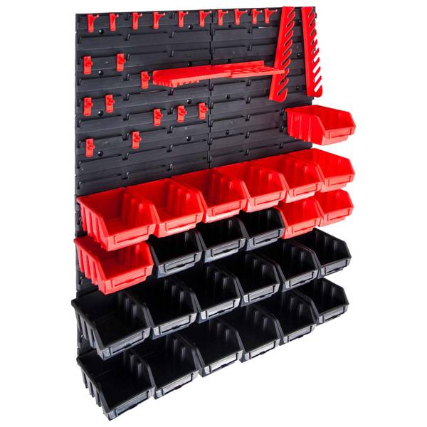Opbergbakkenset 3001589 Set van 29 zwart - rood - kunststof - 38 x 2 x 35 cm