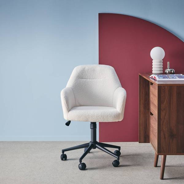 Office chair Stan Weiß - Textil - 57 x 94 x 57 cm