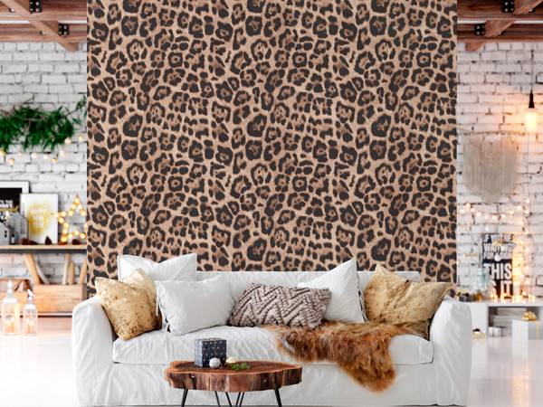Panorama-Tapete Leopard Braun
