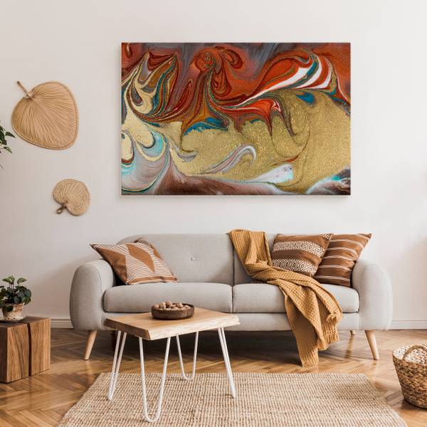 Leinwandbild Abstraktion Farbspiel 120 x 80 x 80 cm