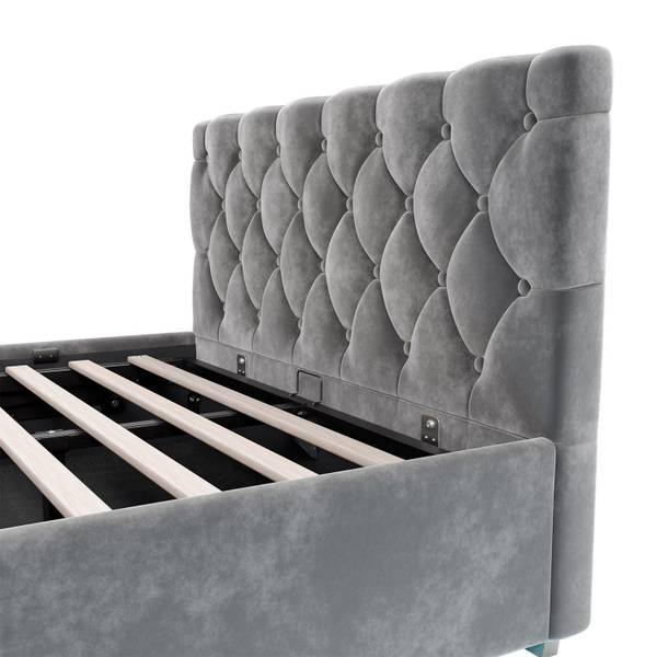 Polsterbett Nizza mit Matratze Grau - Breite: 120 cm