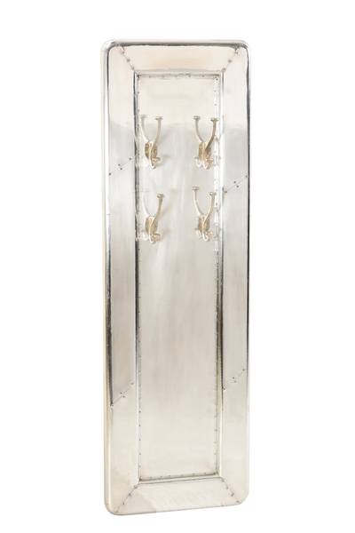 AIRMAN Garderobenpaneel Silber - Mango - Aluminium - 35 x 110 x 8 cm